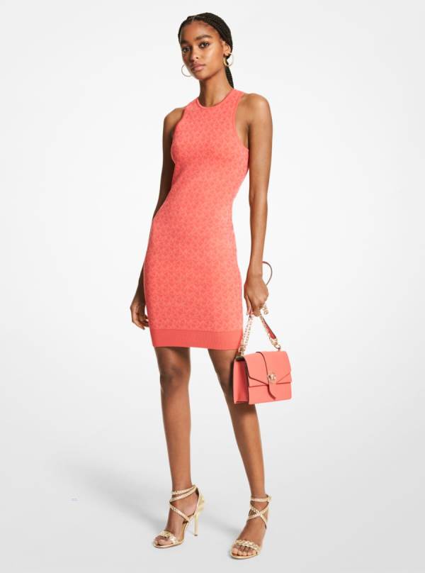 Damske Saty Michael Kors Logo Jacquard Tank Hnede Ruzove - Oblecenie Michael Kors Nejlevnejsi | BERWK-9174